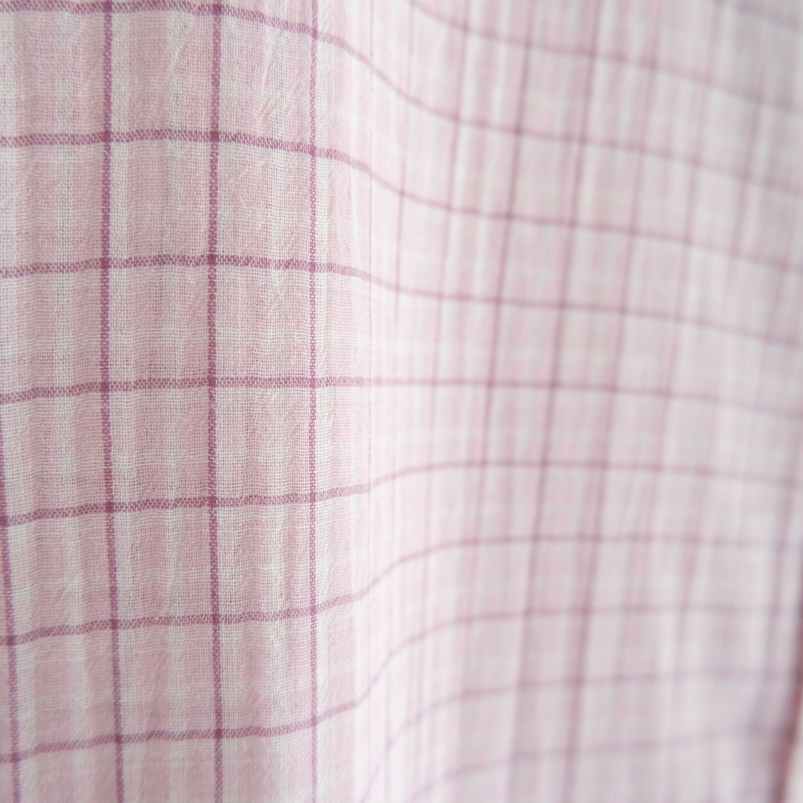 PREMIUM RONACHECK WRINKLE OVER SIZED SHIRTS / シャツ / LEMONADE PINK