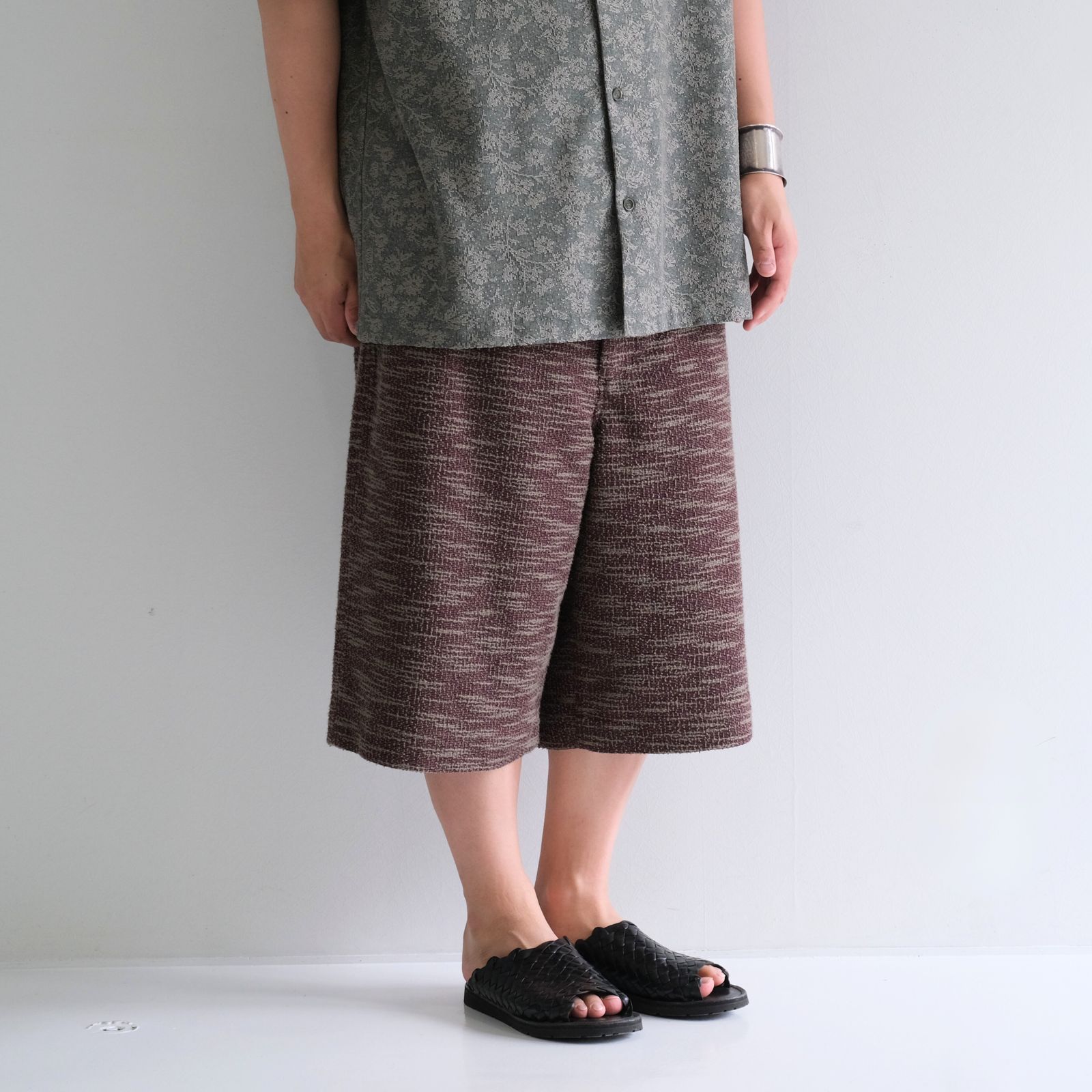 SAPINO JACQUARD WIDE SHORT / ショーツ / BURGUNDY