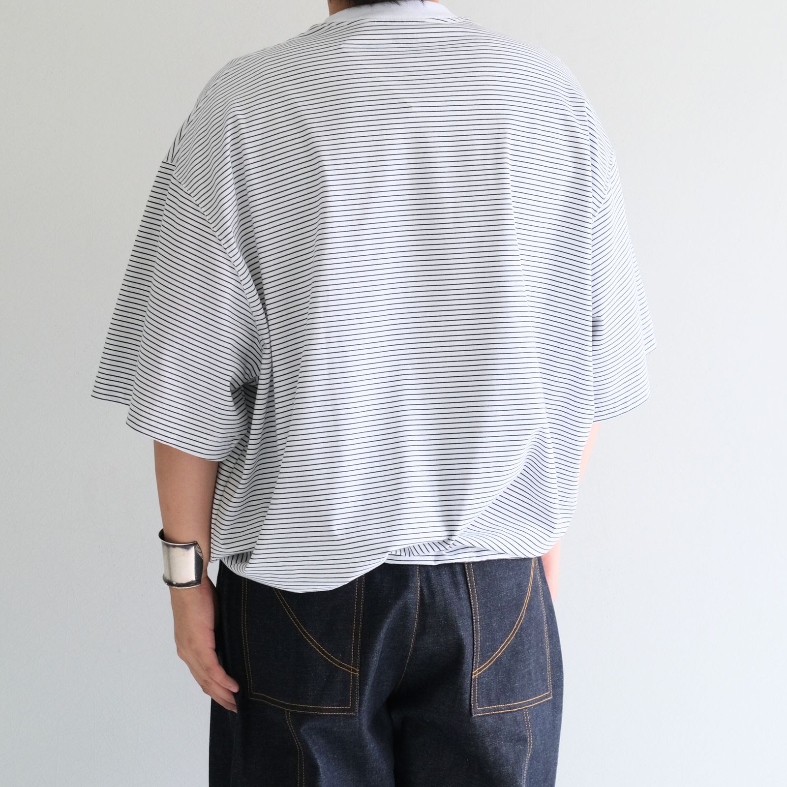 BALLOON BORDER SHORT SLEEVE T-SHIRT / Tシャツ / バルーン / ボーダー / WHITE × NAVY