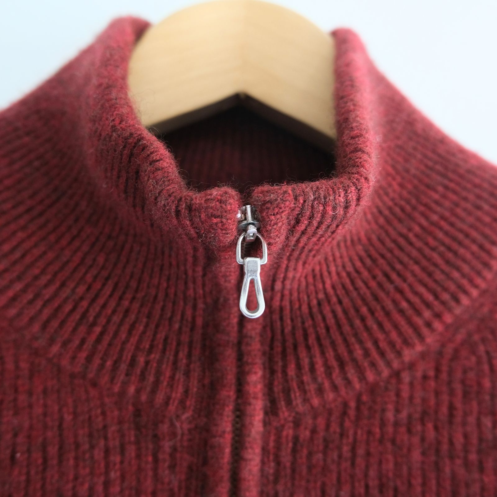 YAK / WOOL RIB DRIVERS KNIT（DARK RED）