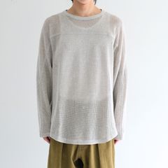 【残り1点】FOOTBALL KNIT TEE L/S ‐Cotton mesh‐ / フットボール ニット TEE L/S ‐コットンメッシュ‐（White）