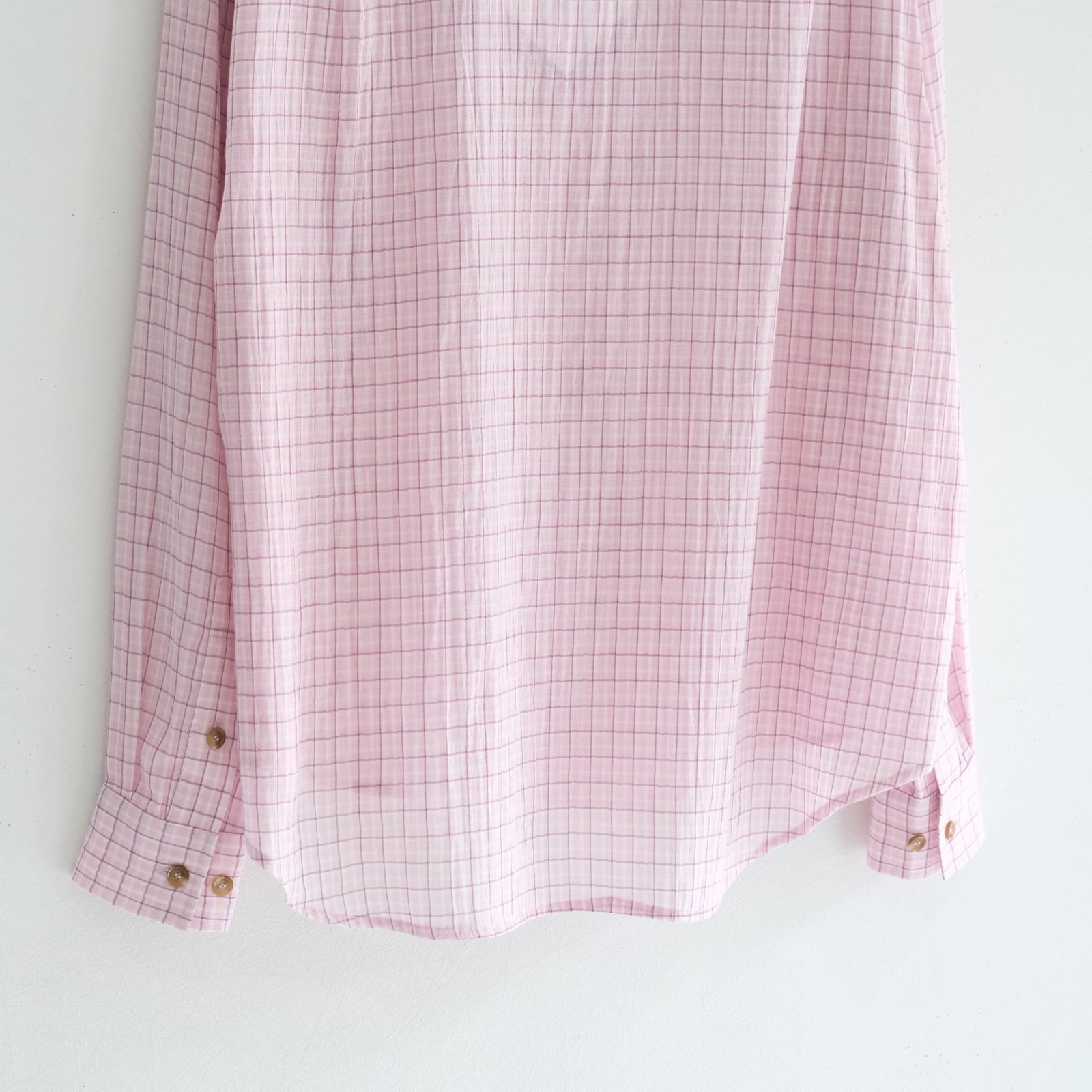 PREMIUM RONACHECK WRINKLE OVER SIZED SHIRTS / シャツ / LEMONADE PINK