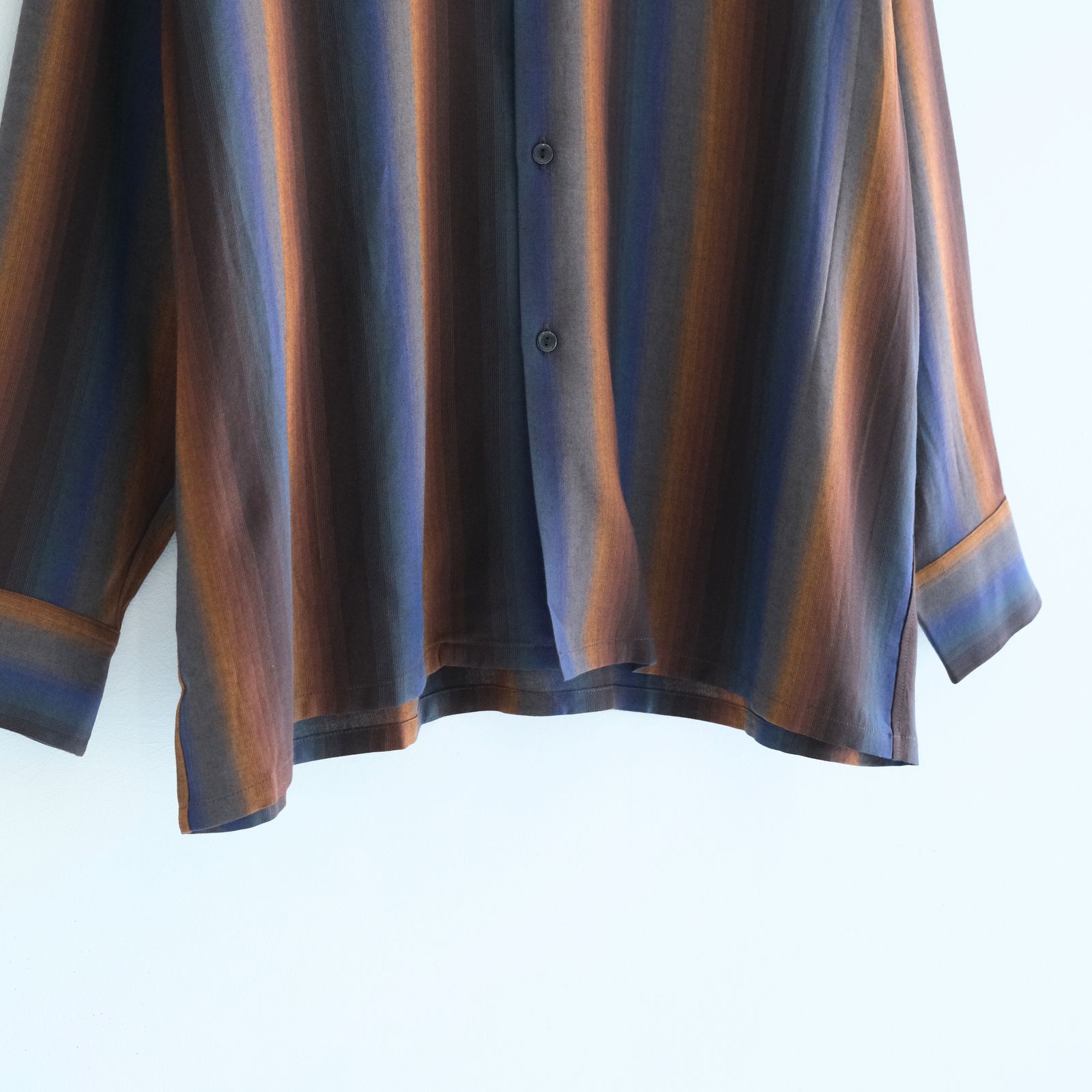 LOOSE SHIRTS ‐Wool Rayon Gradetion stripe‐ / シャツ / ストライプ