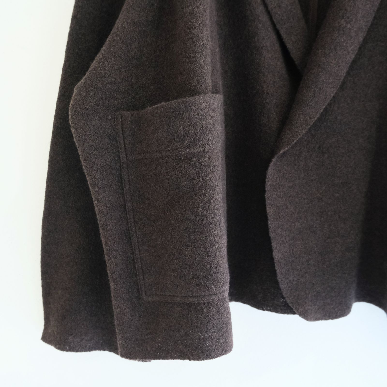 【残り1点】CARDIGAN JACKET  ‐Hard Twist Crepe Knit‐（Brown）