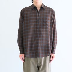 SUPER LIGHT FADED CHECK SHIRT（BLUE / BROWN）