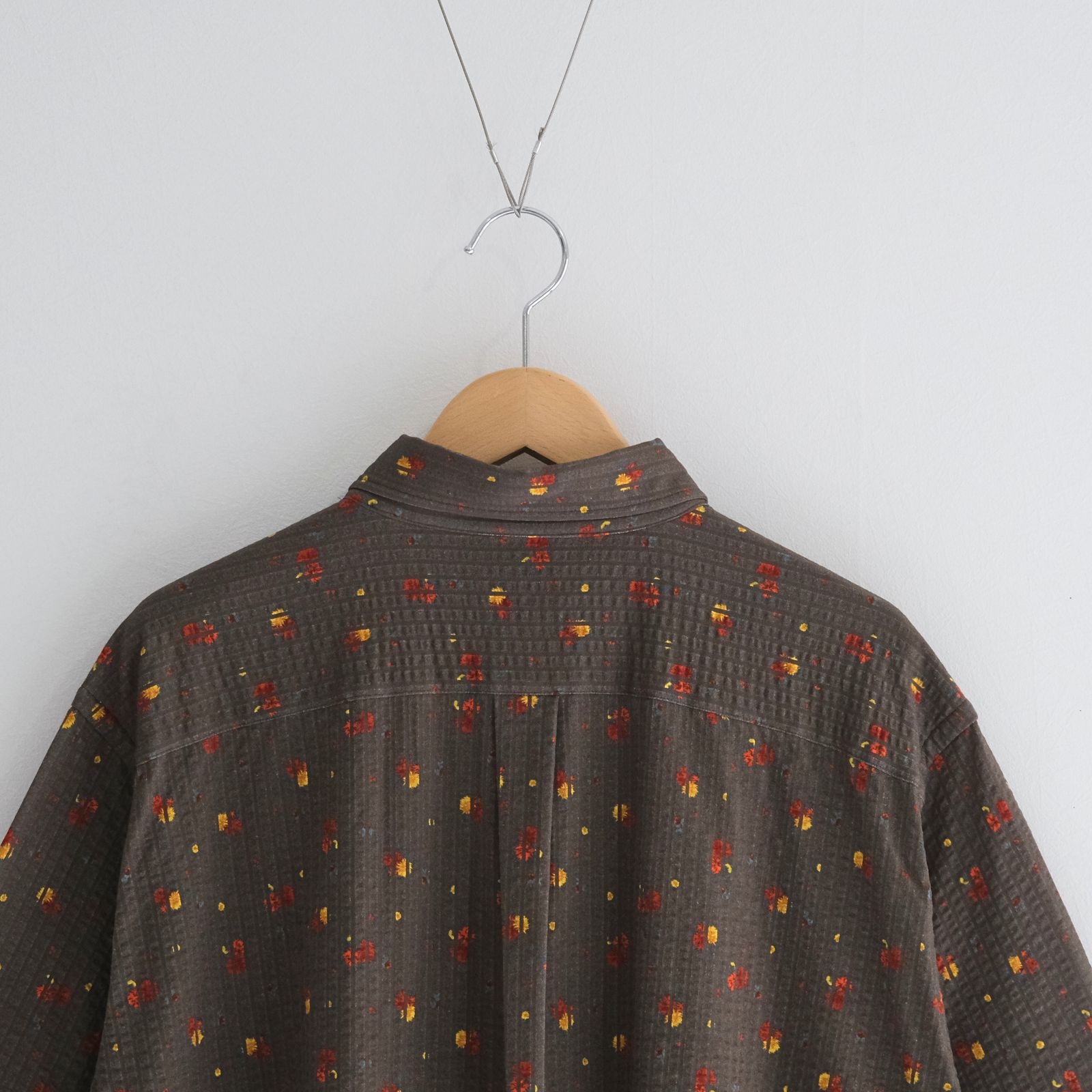 36G Linen Sucker Flower Atmosphere S/S Shirt / シャツ / 半袖 / ニットサッカー生地 /  KHAKI
