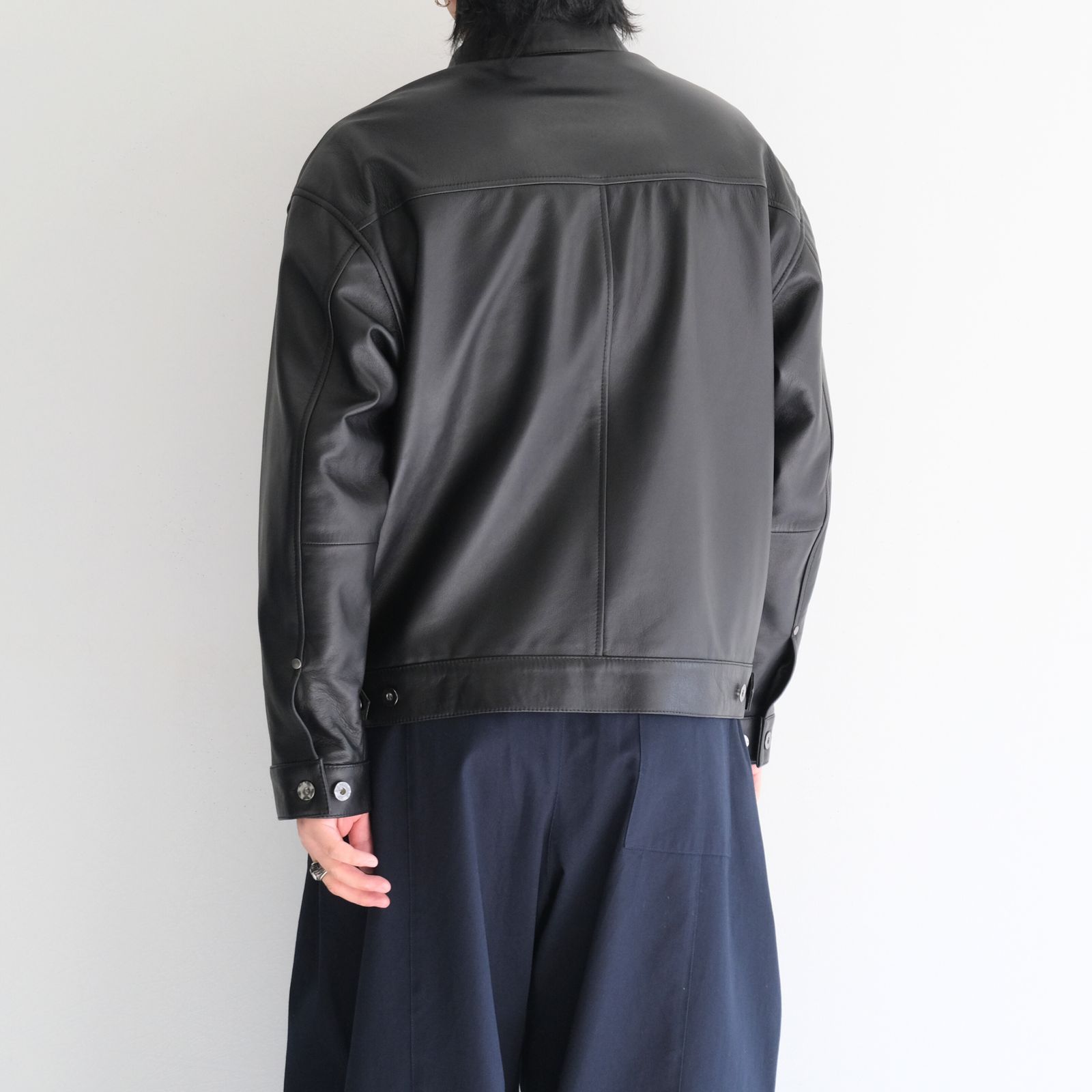 TRUCKER JACKET / ジャケット / レザージャケット / トラッカージャケット / SHEEP SKIN / 羊革 / BLACK