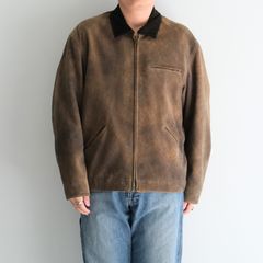 LEATHER DETROITJACKET ‐Goat suede Antique finish‐ / レザージャケット / ゴートレザー / アンティーク加工 / Beige