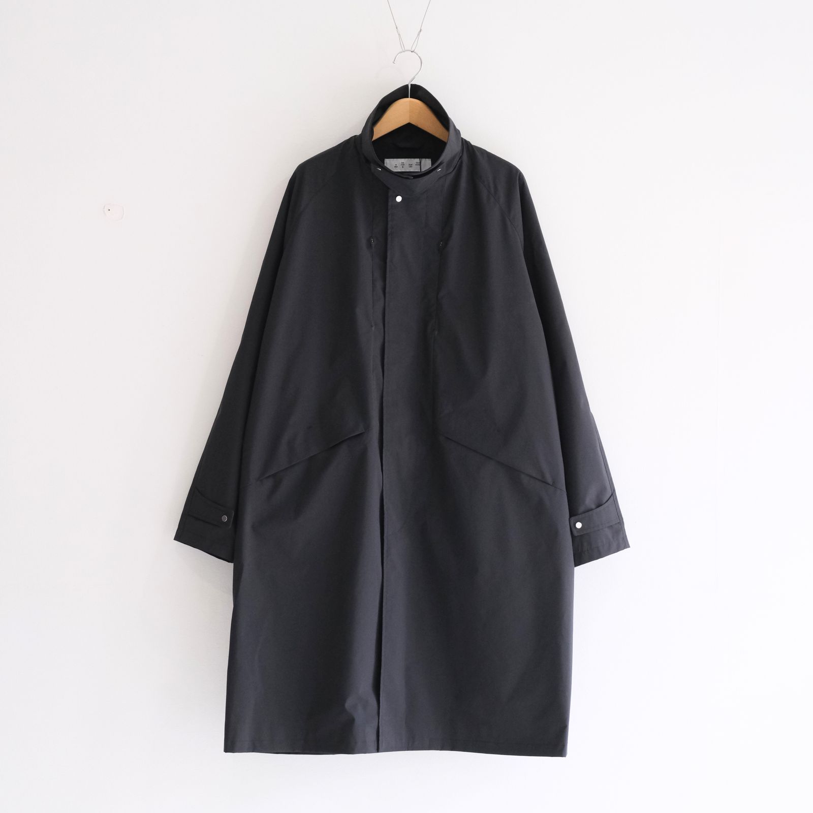 WATER RESISTANT WOOL BALMACAAN COAT（BLACK）