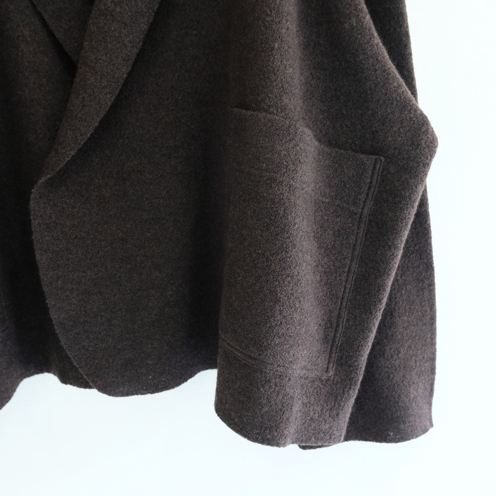 【残り1点】CARDIGAN JACKET  ‐Hard Twist Crepe Knit‐（Brown）