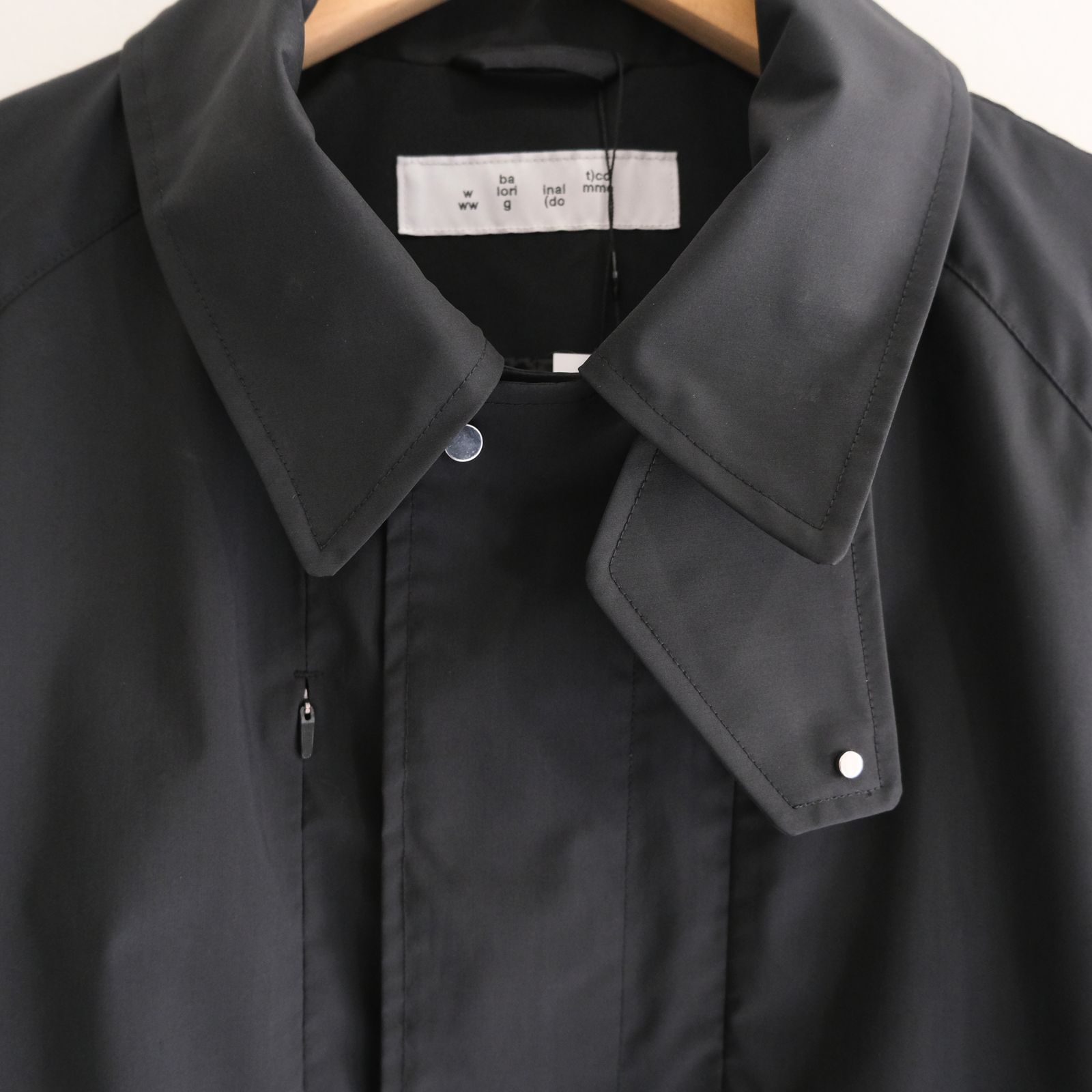 WATER RESISTANT WOOL BALMACAAN COAT（BLACK）