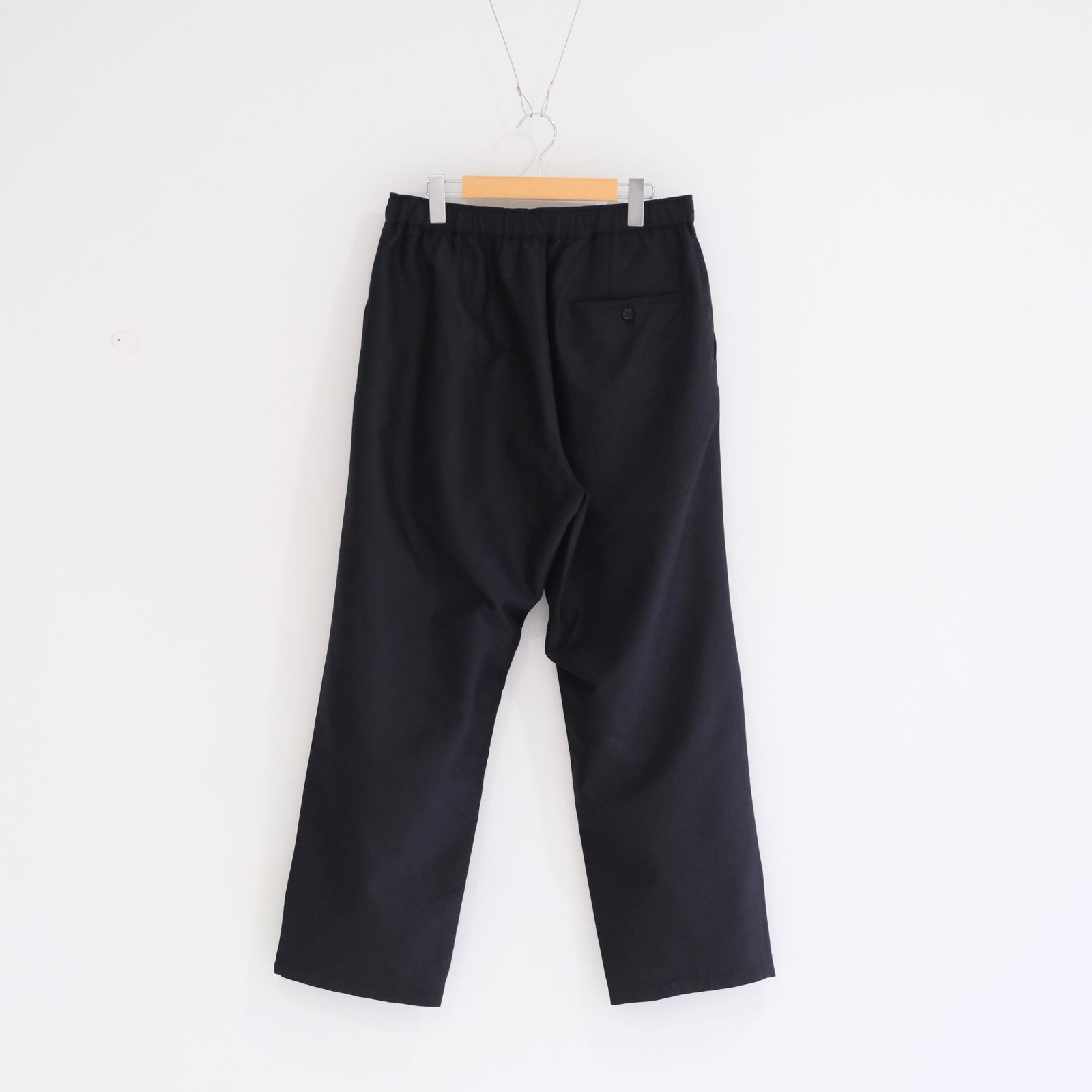 TUCK EASY PANTS - Silk / Wool - / パンツ / イージーパンツ / ウール / シルク / Navy