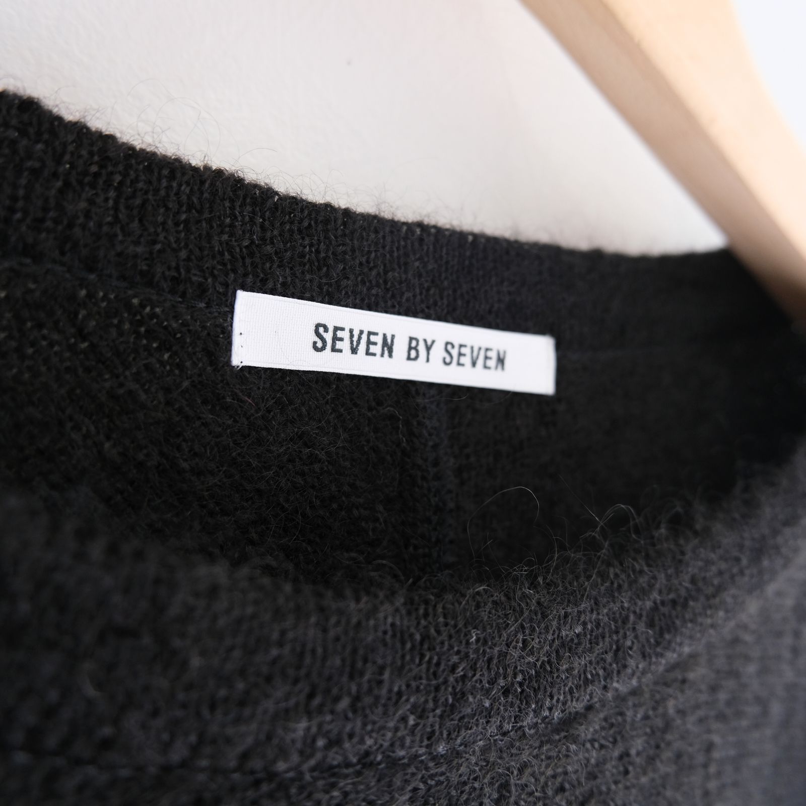 SWITCHING FOOTBALL MOHAIR KNIT TEE ‐Mesh crochet‐ / ニット / フットボールシャツ / モヘア / Black