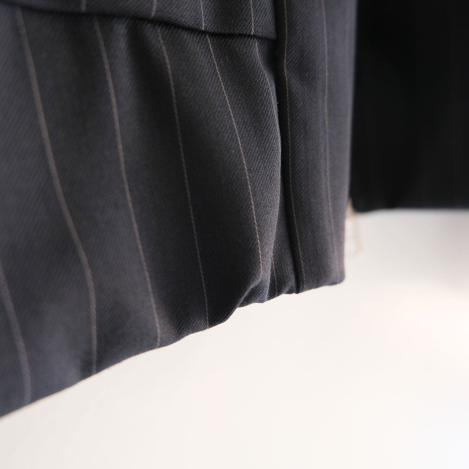 Merino Wool Stand Collar Blouson / メリノウール スタンドカラー ブルゾン（NAVY STRIPE）