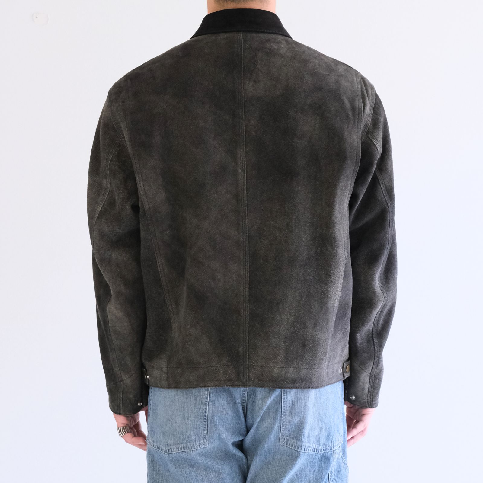 LEATHER DETROITJACKET ‐Goat suede Antique finish‐ / レザージャケット / ゴートレザー / アンティーク加工 / Black