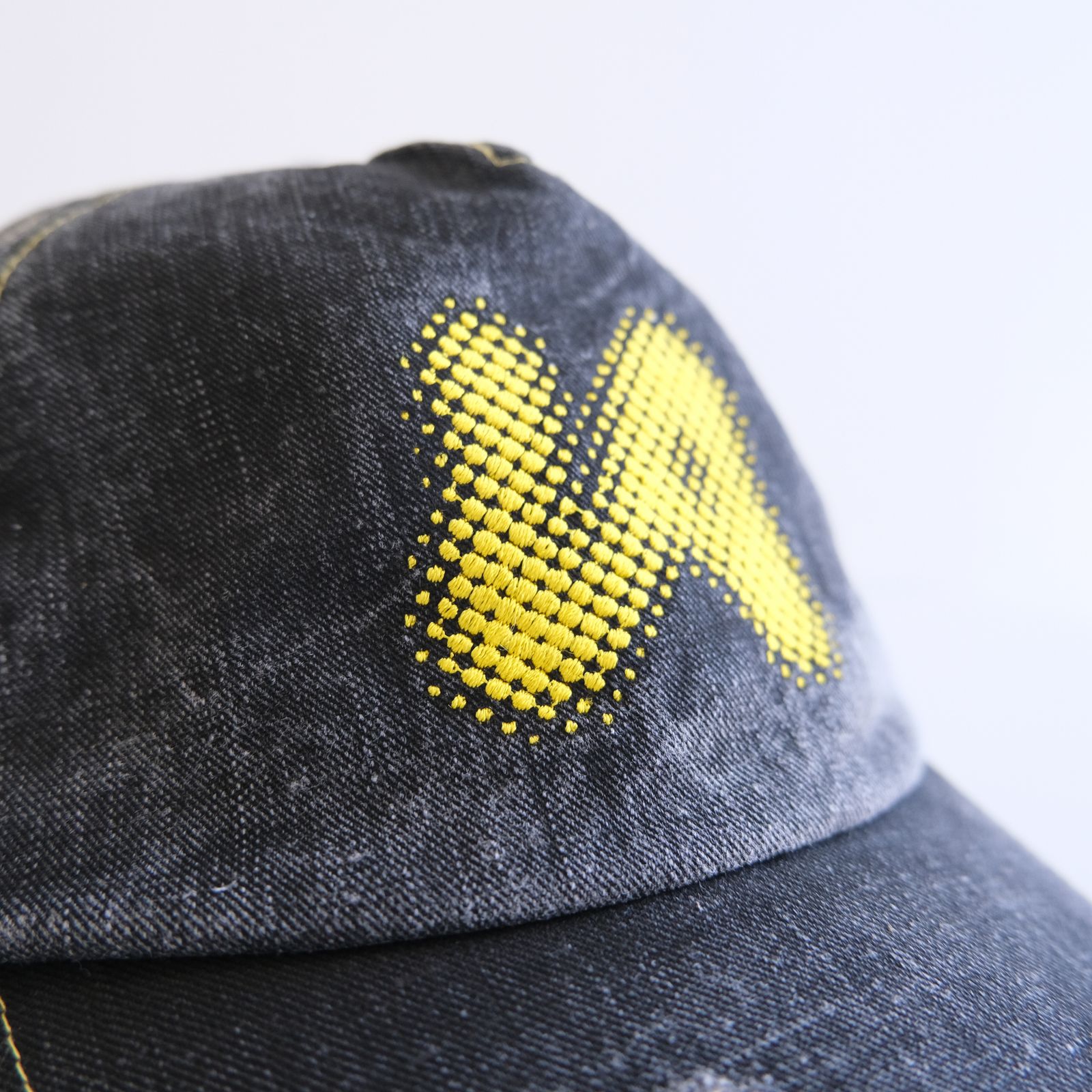 Logo Cap / デニム / キャップ / ダメージ加工 / Black
