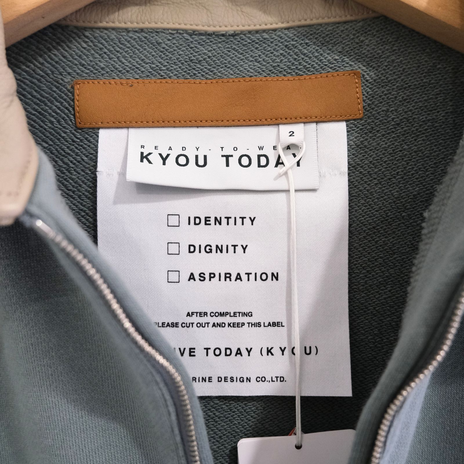 "BROTHERS" Leather x Original Supima Aging Cotton Sweat（DUSTY GREEN）