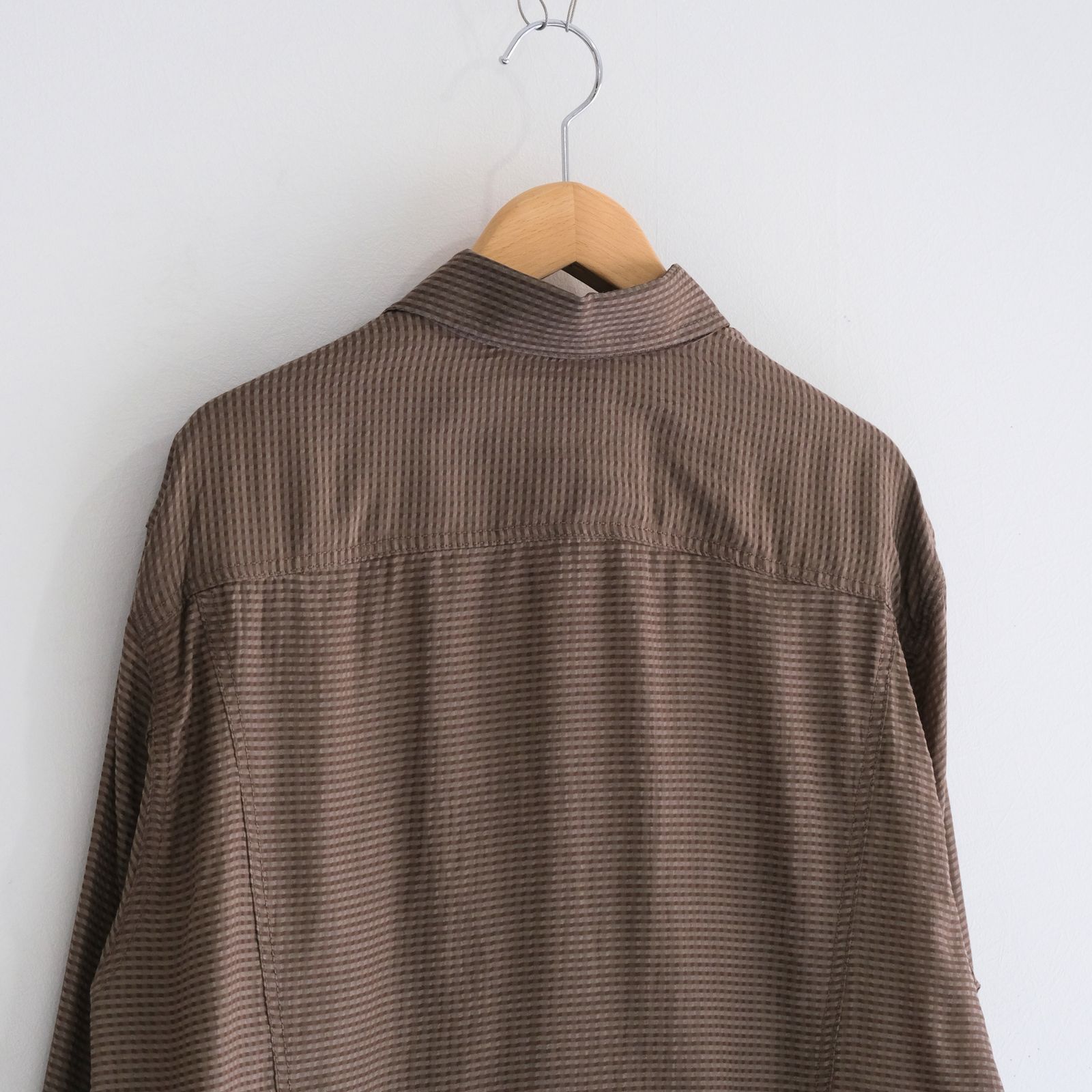 Lee / SEVEN BY SEVEN / SHEER COWBOY JACKET ‐Gingham Check Indian fabric‐ （Greige）