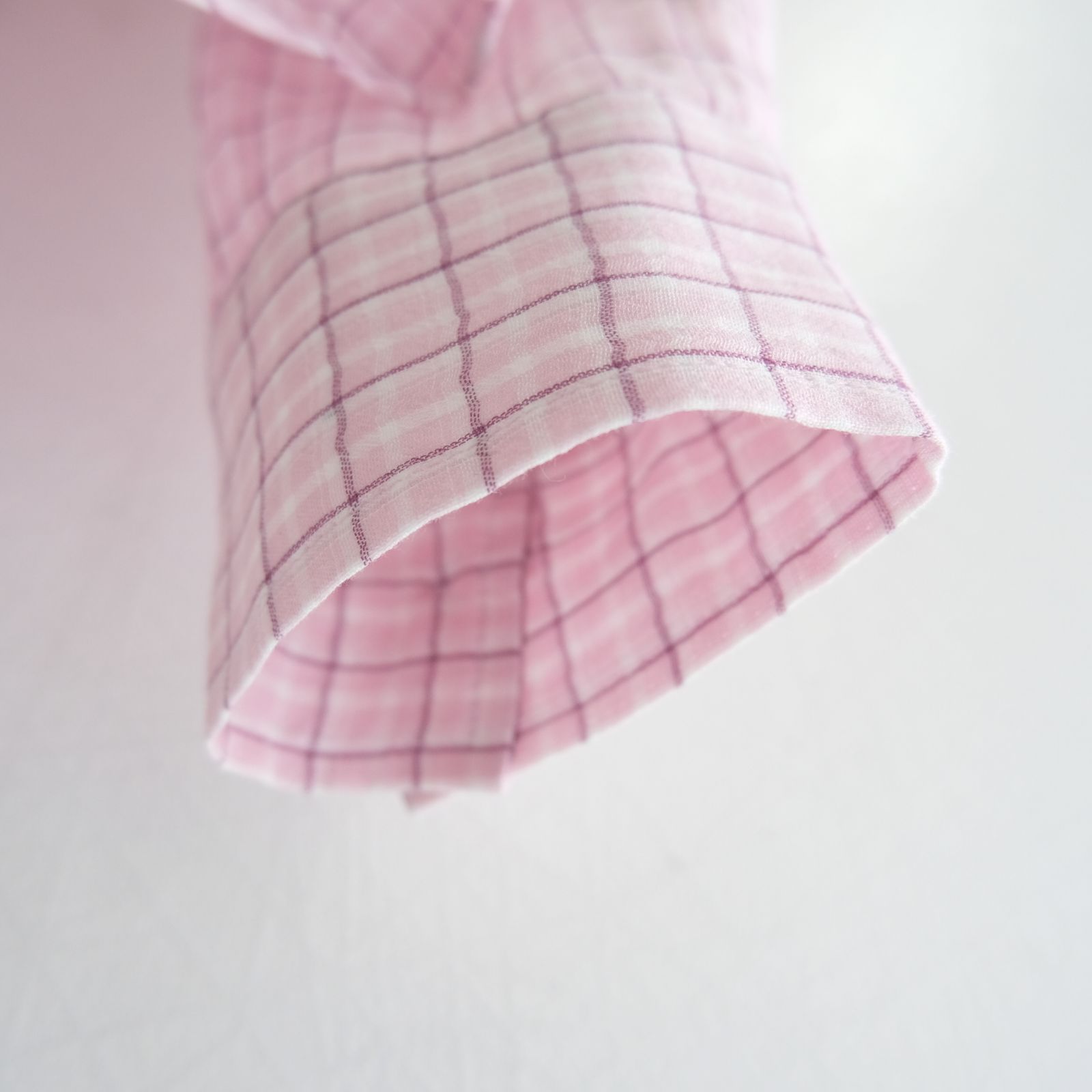 PREMIUM RONACHECK WRINKLE OVER SIZED SHIRTS / シャツ / LEMONADE PINK