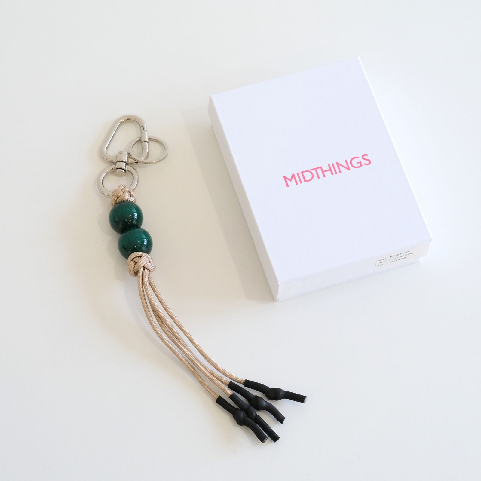 CHARM KEY CHAIN（GREEN×BEIGE）