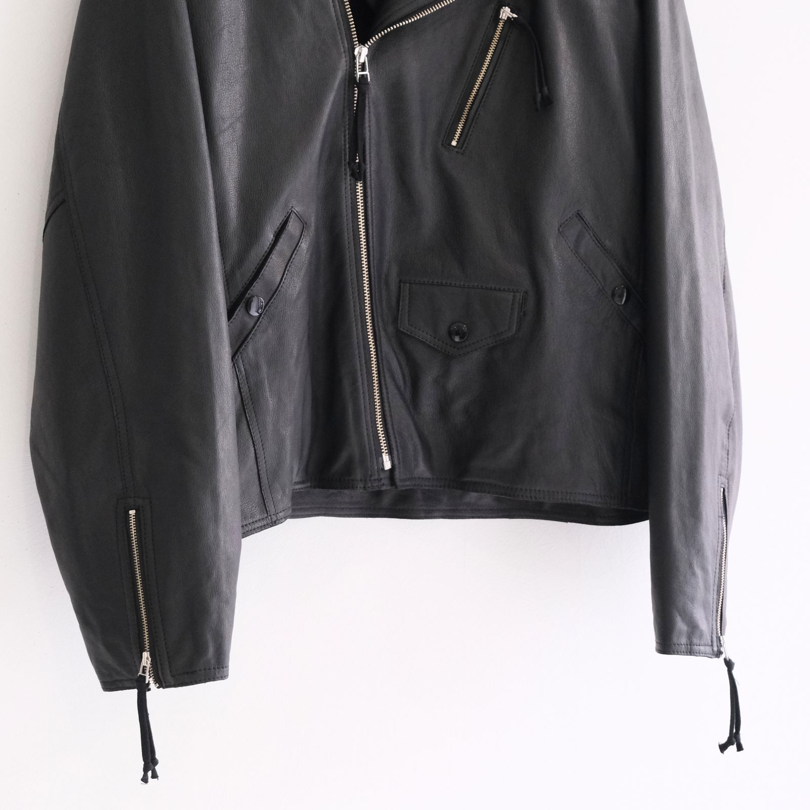 COW SKIN BAGGY RIDER JACKET / SandWaterr × CCU / ジャケット / レザージャケット / ライダース / COW SKIN / 牛革 / BLACK