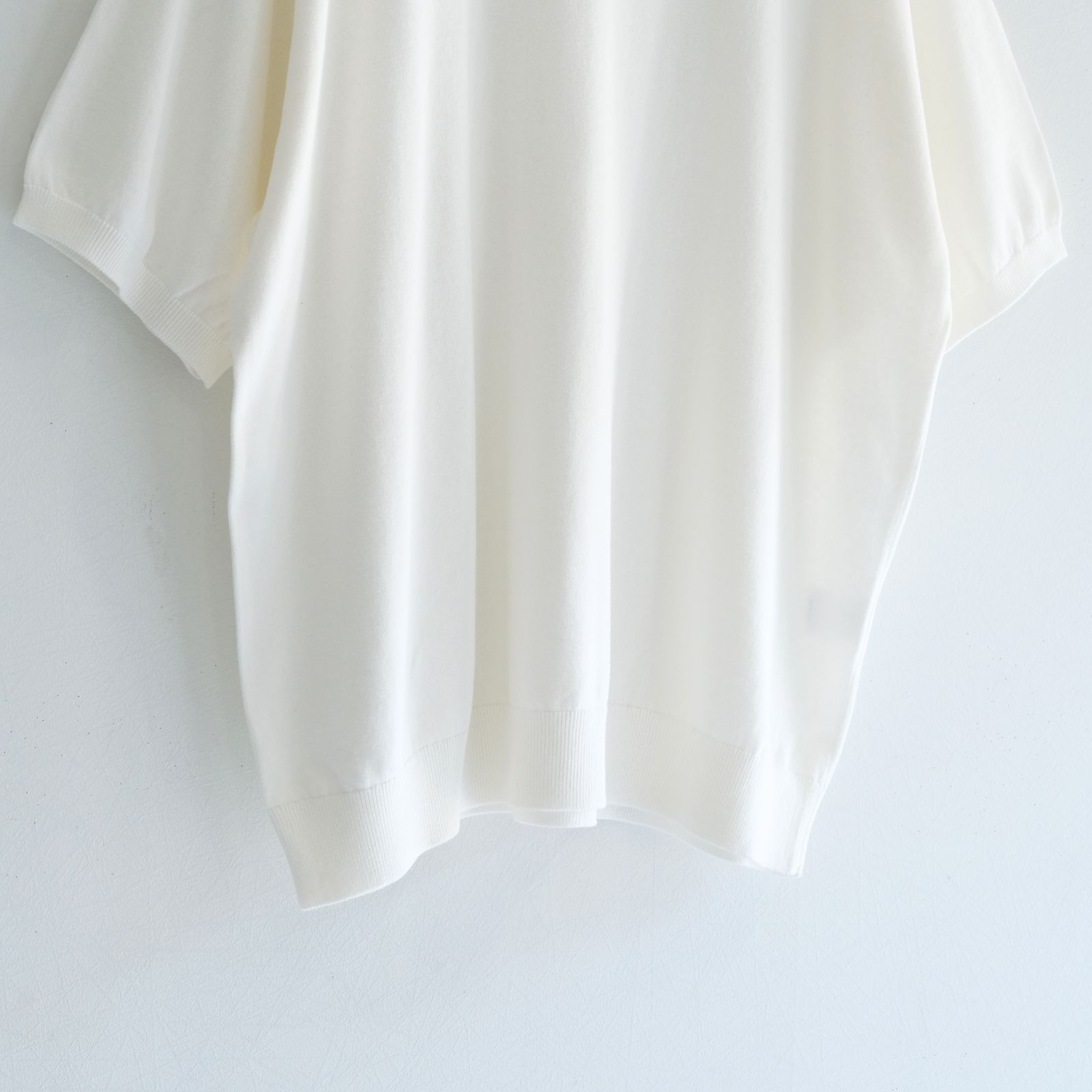 Knitted Polo Shirt /  ニット ポロ シャツ（WHITE）