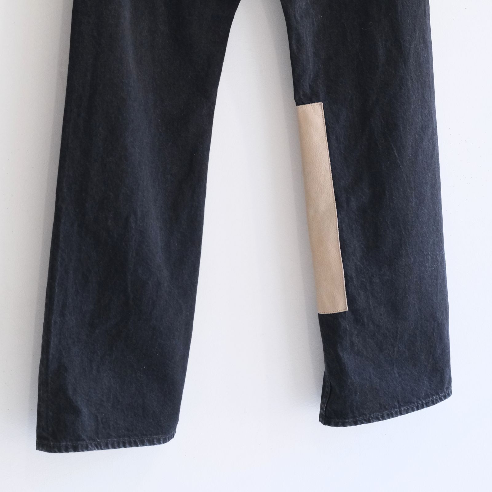 "JUDE II" LEATHER New Standard Straight by 12oz Denim（BLACK）