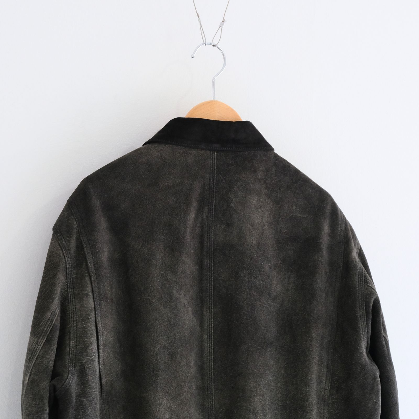 LEATHER DETROITJACKET ‐Goat suede Antique finish‐ / レザージャケット / ゴートレザー / アンティーク加工 / Black