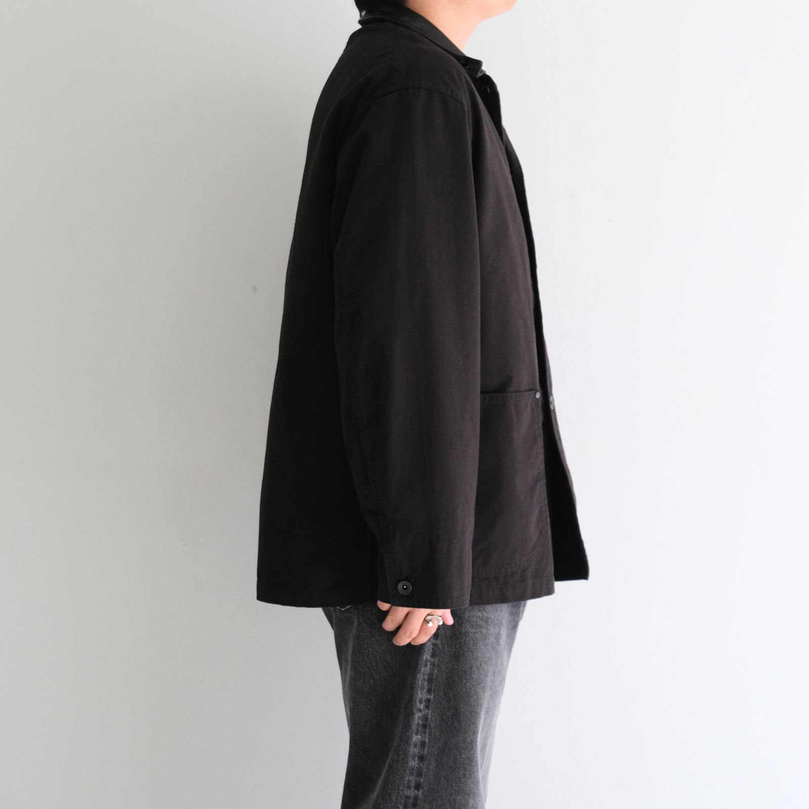 WASHED C/R/S DUCK COVERALL / ジャケット / カバーオール / BLACK