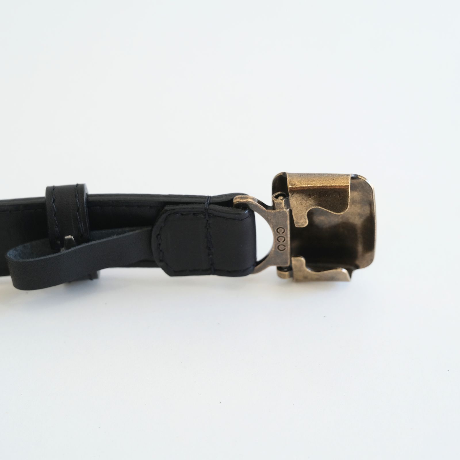 【残り1点】SLIDE BUCKLE BELT（BLACK (GOLD) ）