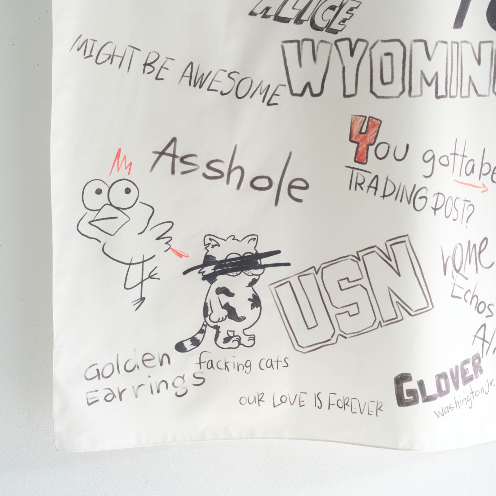 "ESSENTIAL".02 Graphic Printed Scarf / スカーフ / IVORY