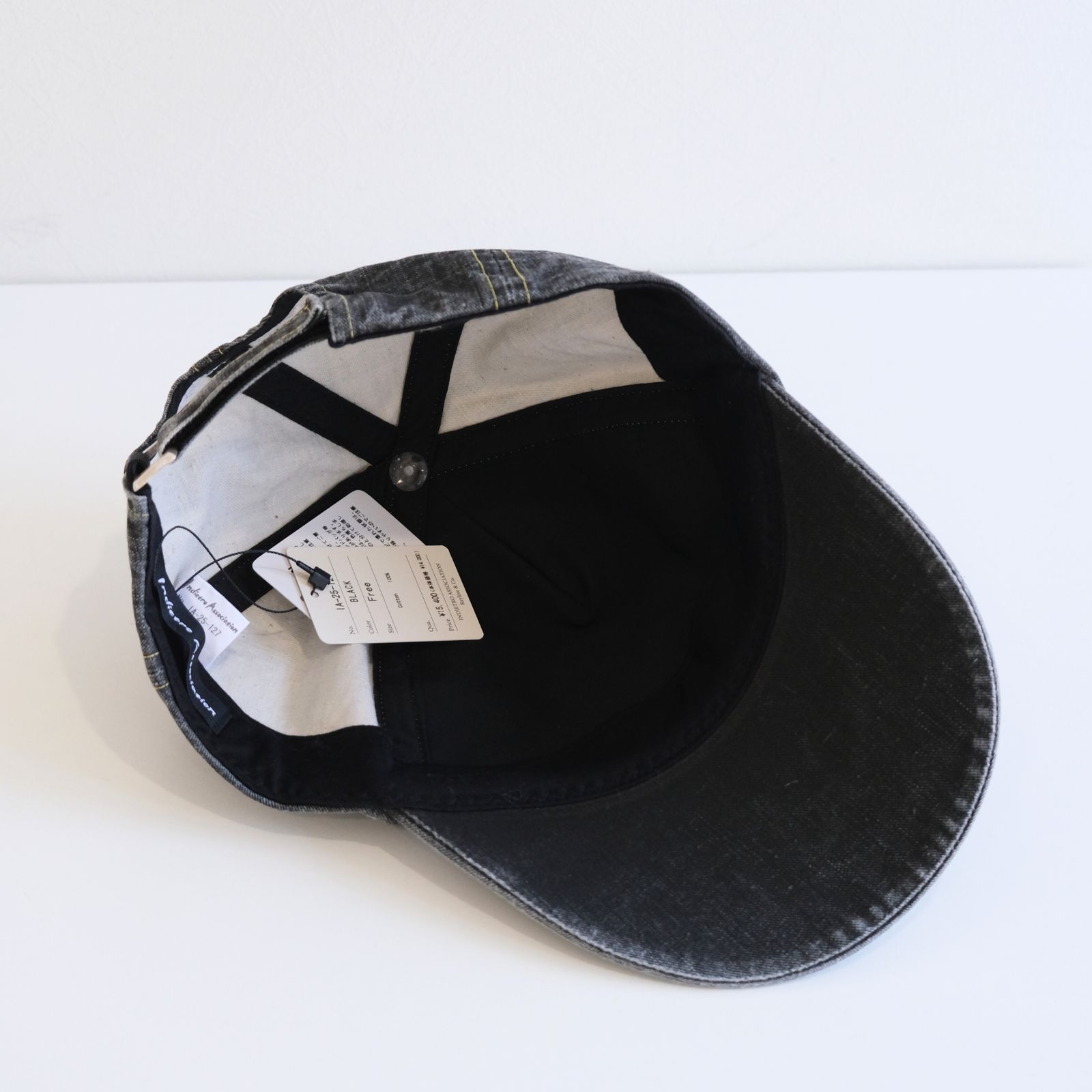 Logo Cap / デニム / キャップ / ダメージ加工 / Black