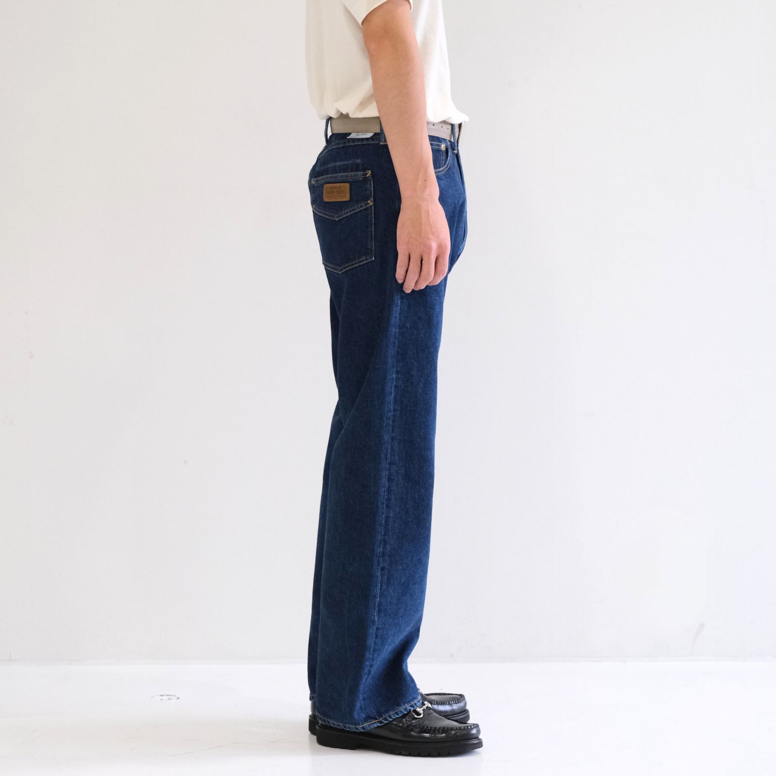 【残り1点】"JUDE II" LEATHER New Standard Straight by 12oz Denim（BLUE）