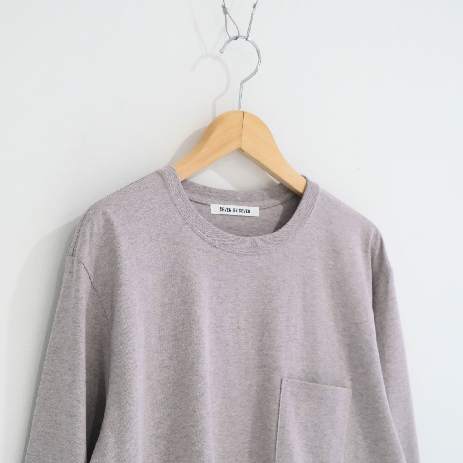 WRAP AROUND POCKET TEE L/S - Raffy plainstitch - / ロンT / ロングスリーブTシャツ / ラフィー / Pink