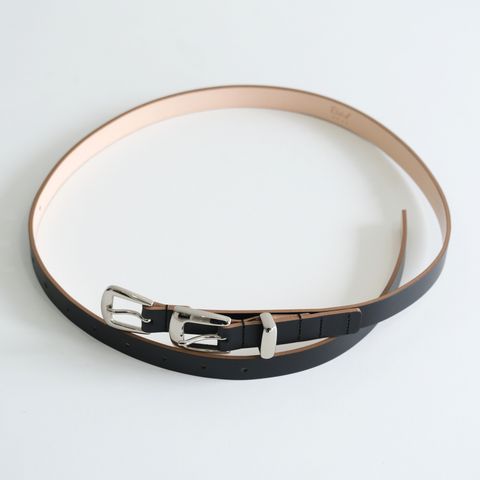 Elongated Leather Belt / ベルト / レザーベルト / Black