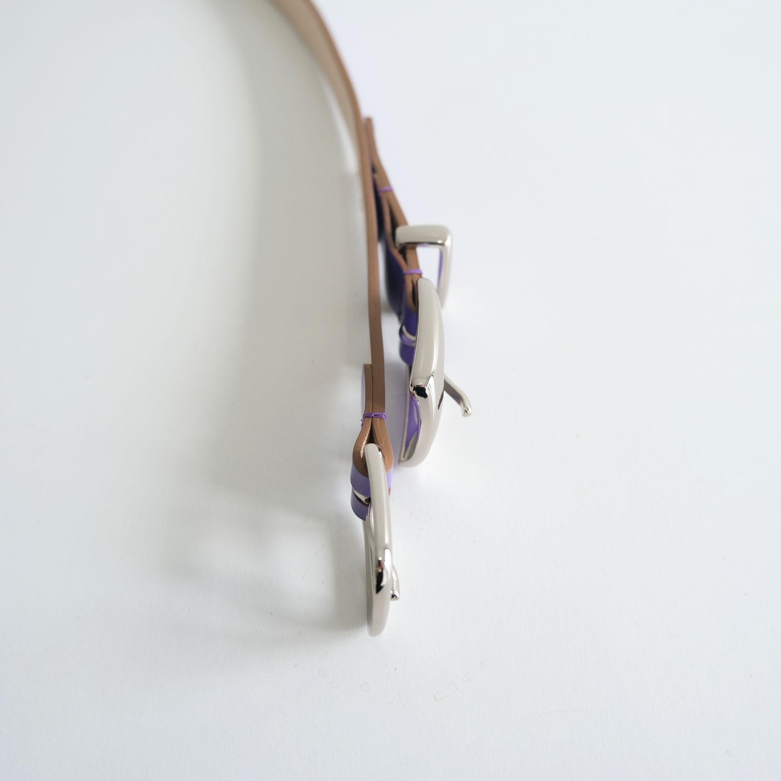 Elongated Leather Belt / ベルト / レザーベルト / Lavender