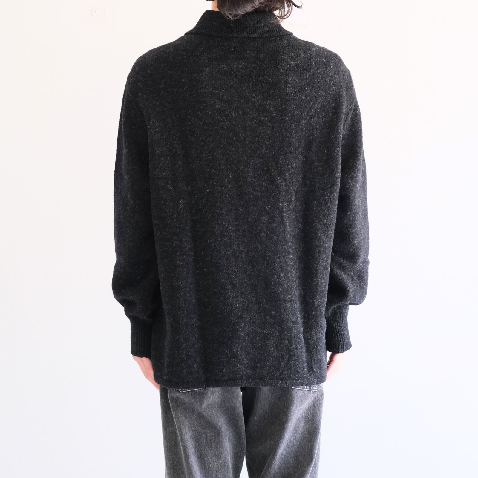 【残り1点】OMBRE CHECK PULLOVER KNIT SHIRTS ‐Cotton / Yak & Wool‐ / オンブレチェックプルオーバーニットシャツ ‐コットン/ヤク＆ウール‐（Check）