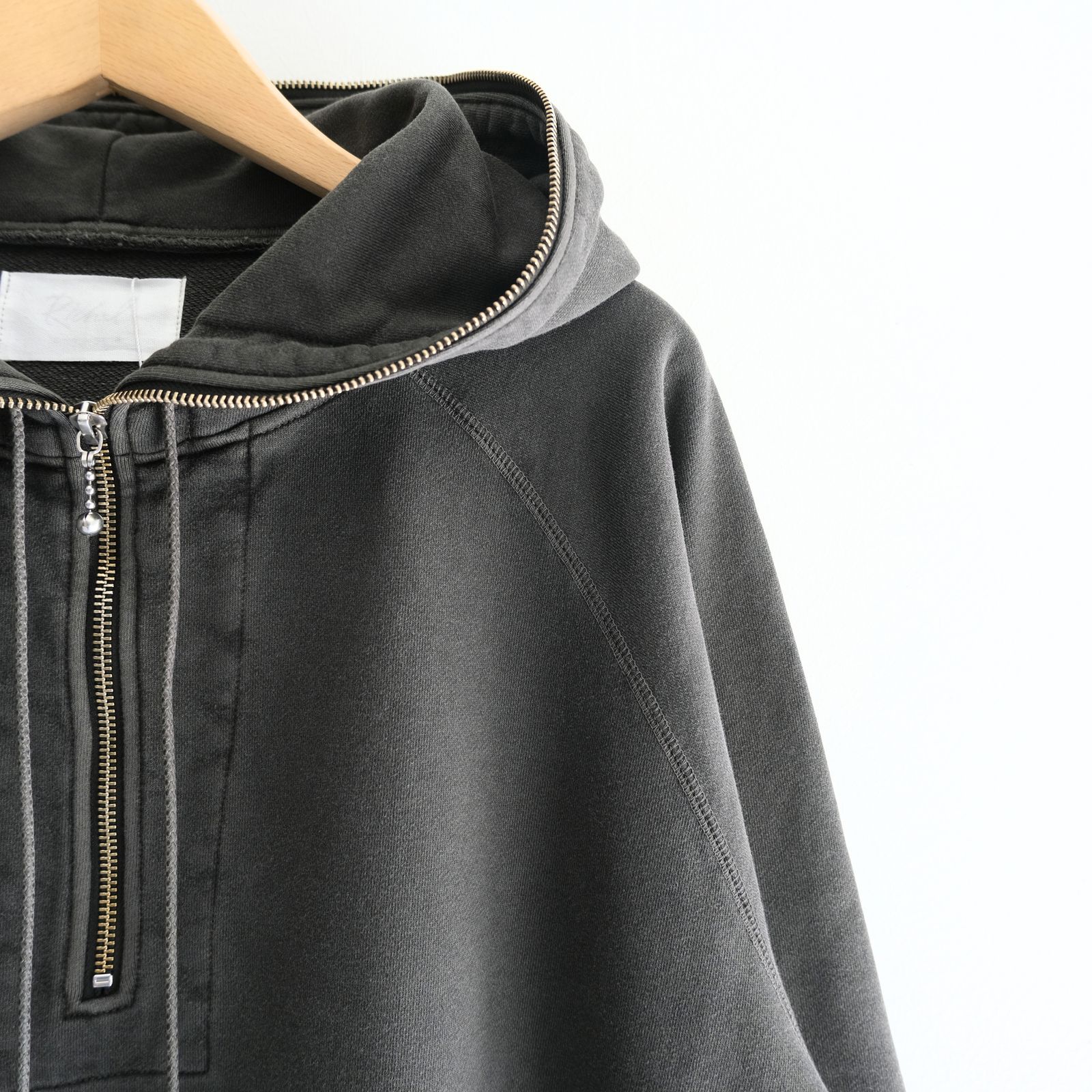 Processed Half-Zip Sweat Hoodie（Gray）