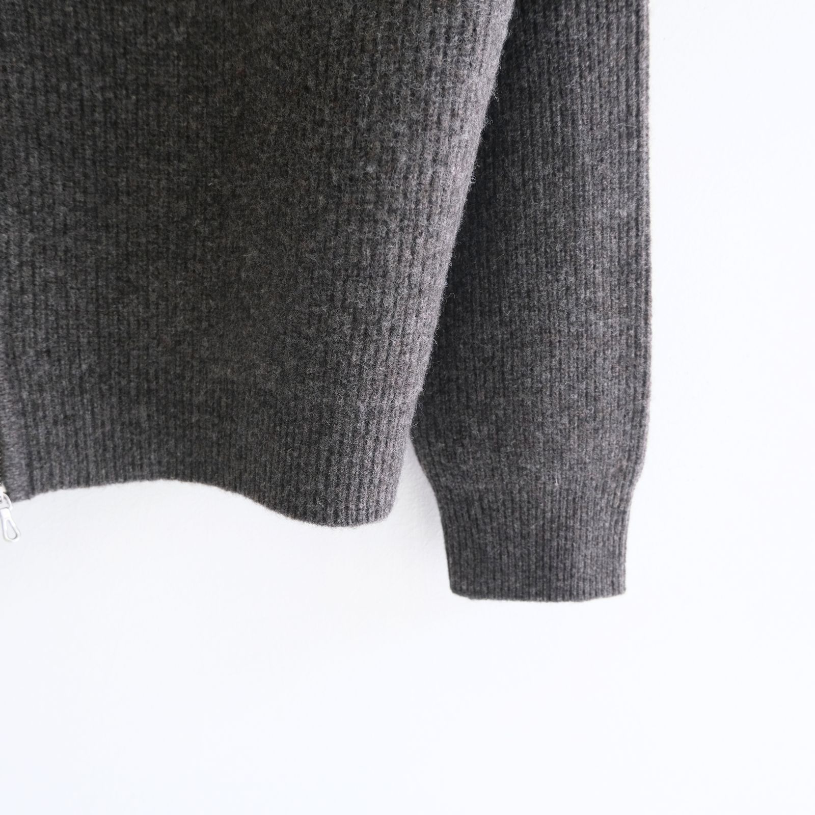 YAK / WOOL RIB DRIVERS KNIT（C.GREY）