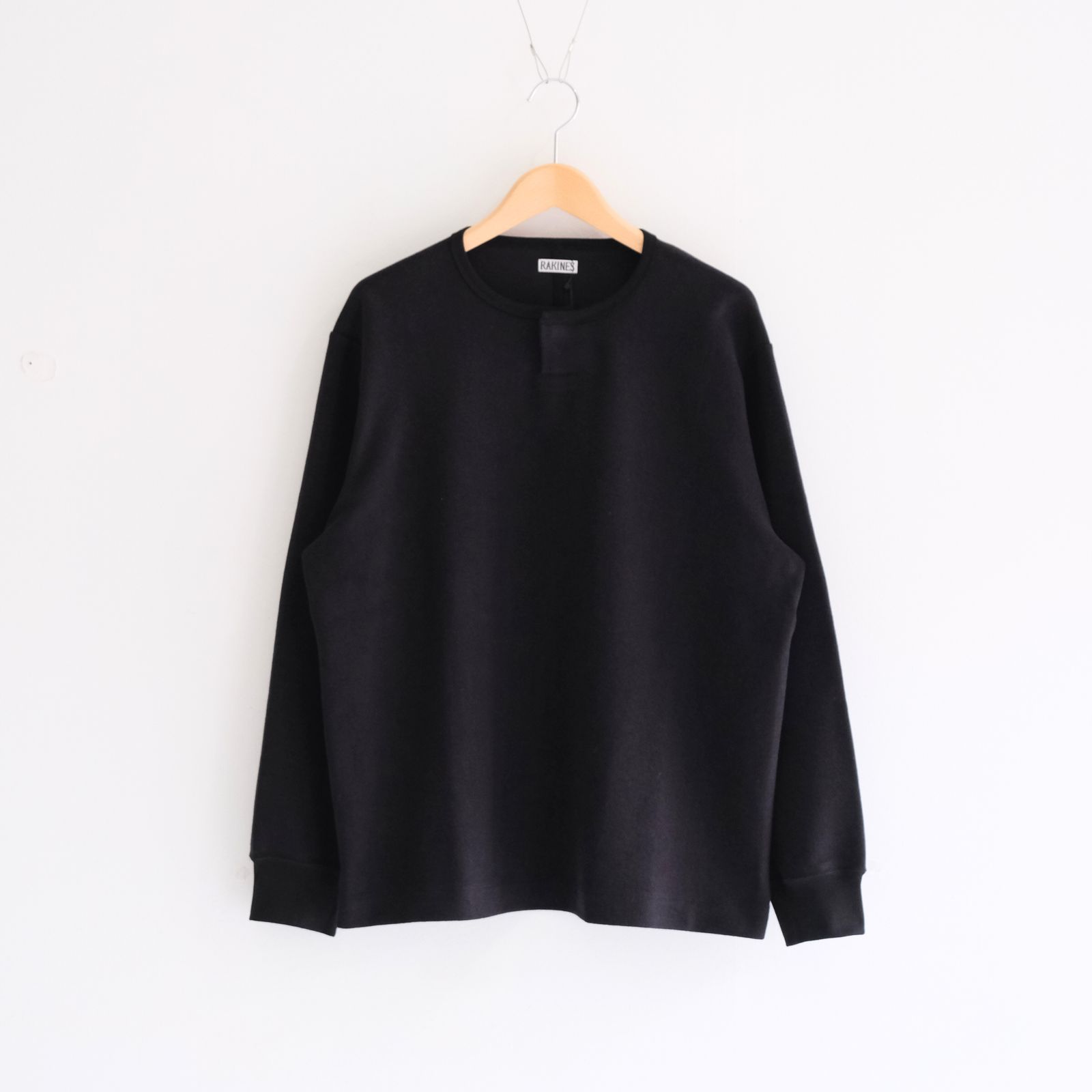Organic cotton pile - Wim / ヘンリーネック / ロンT / Mat black