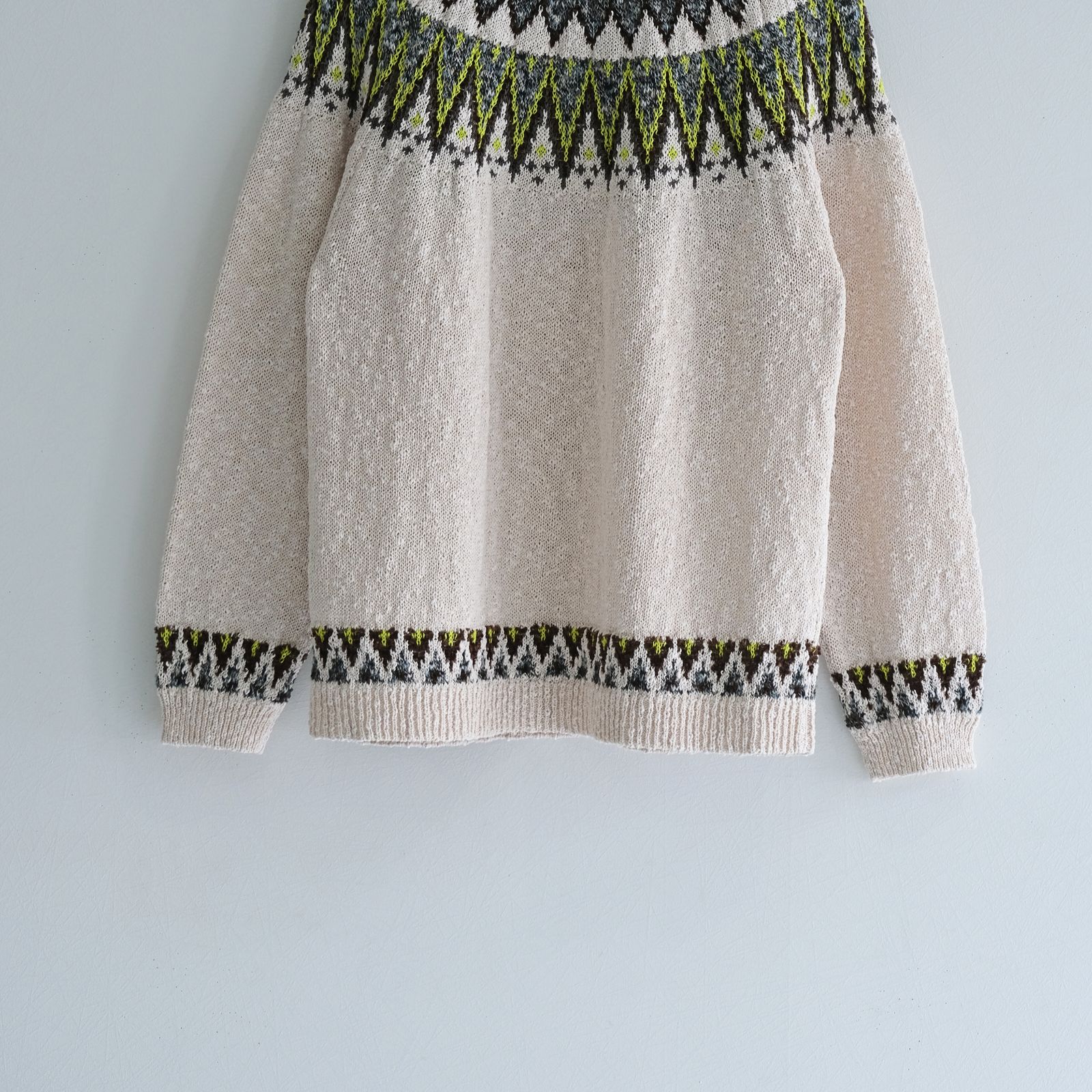 SUMMER NORDIC KNIT P/O / ニット / 擬麻コットン / IVORY