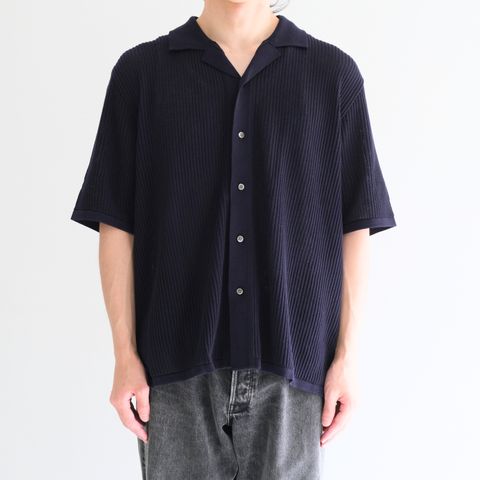 COTTON SUKASHI KNIT S/T / （NAVY）