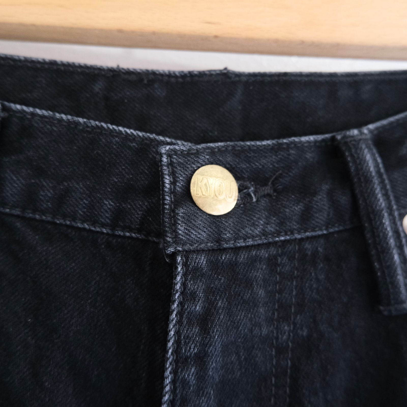 "JUDE II" LEATHER New Standard Straight by 12oz Denim（BLACK）