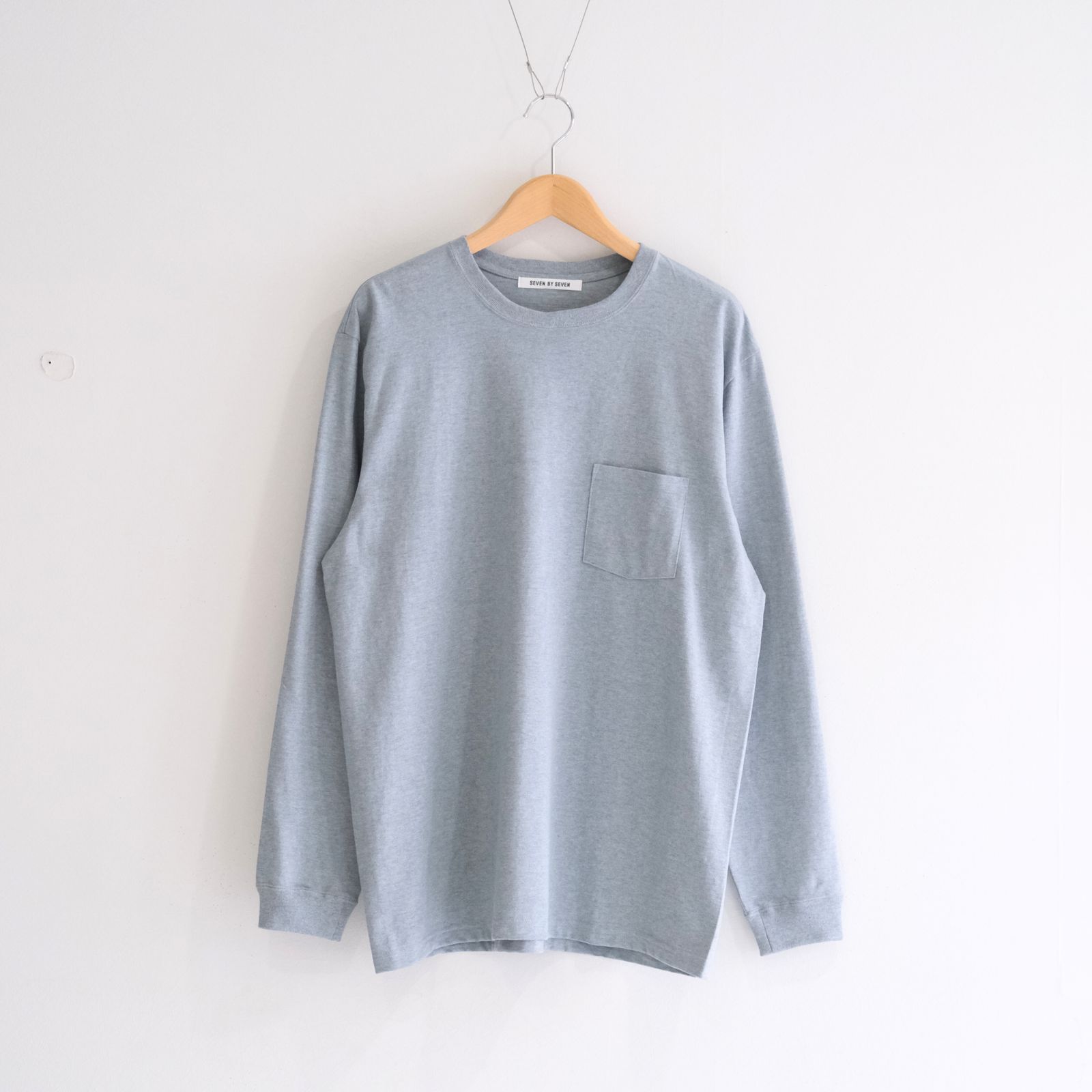 WRAP AROUND POCKET TEE L/S - Raffy plainstitch - / ロンT / ロングスリーブTシャツ / ラフィー / Blue