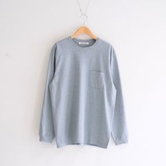 WRAP AROUND POCKET TEE L/S - Raffy plainstitch - / ロンT / ロングスリーブTシャツ / ラフィー / Blue