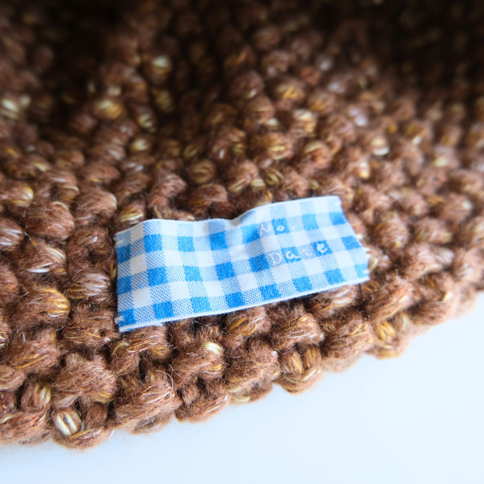 WOOL MIX HAND KNIT 2WAY HAT（BROWN）