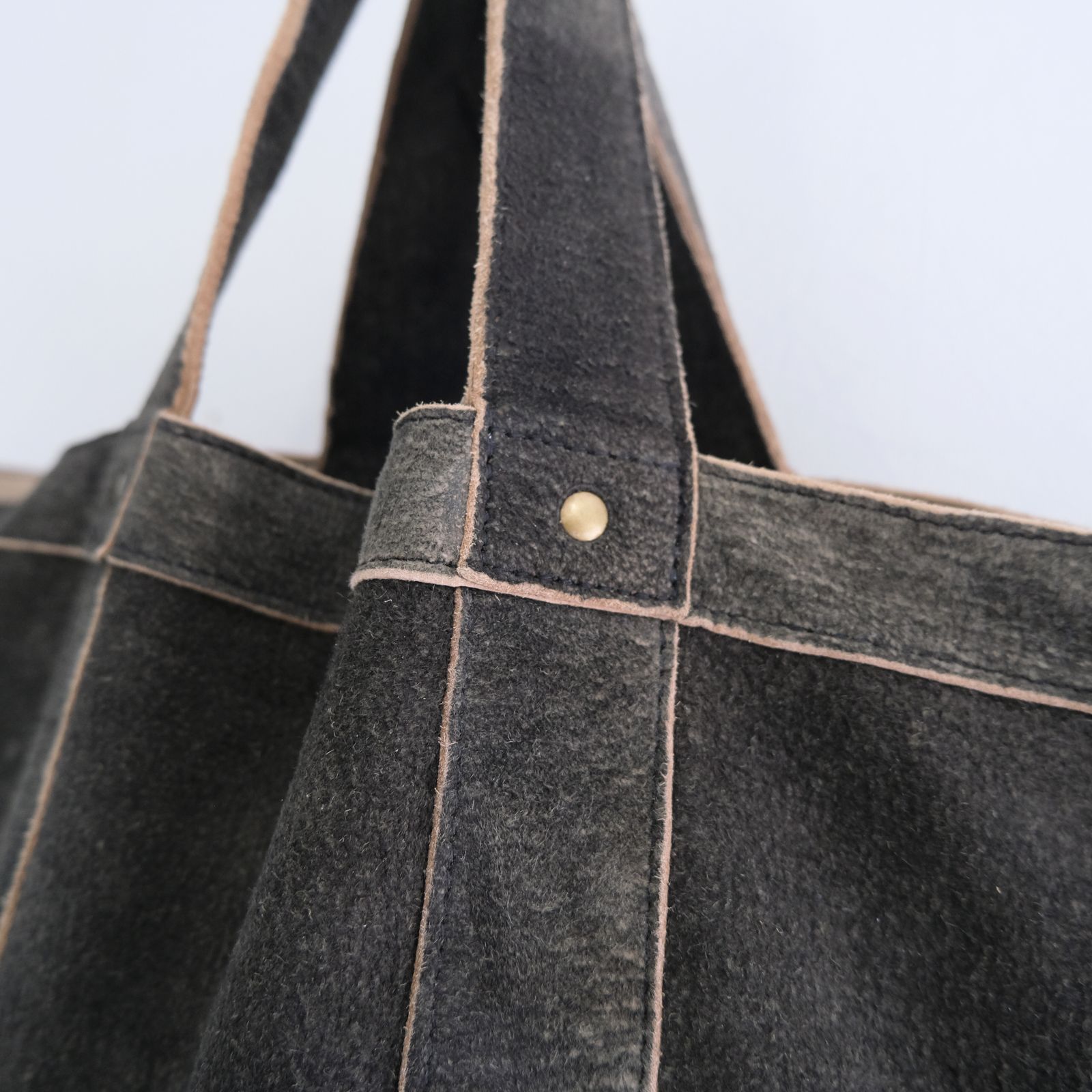 LEATHER TOTE BAG ‐Goat suede Antique finish‐ / バッグ / トートバッグ / レザー / ゴートレザー / アンティーク加工 / Black