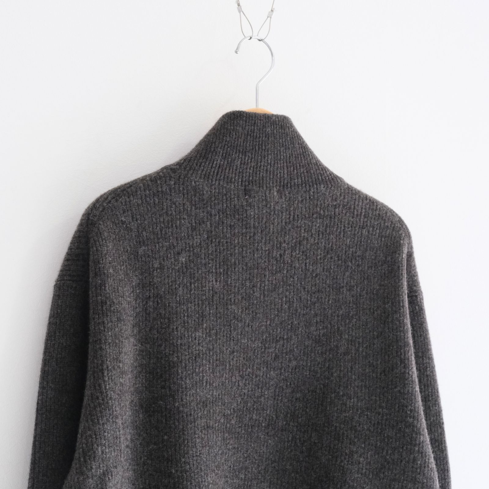 YAK / WOOL RIB DRIVERS KNIT（C.GREY）