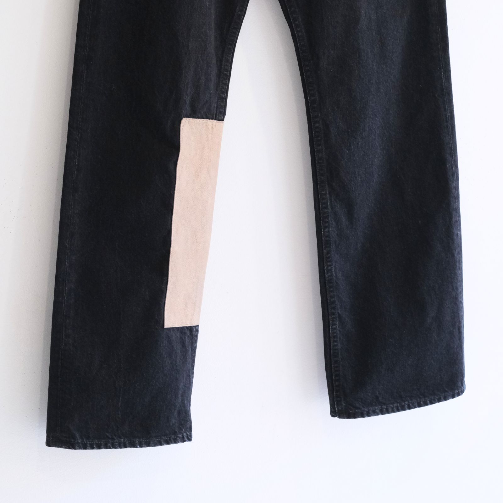 "JUDE II" LEATHER New Standard Straight by 12oz Denim（BLACK）