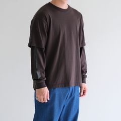 MC LAYERED LS TEE / ロングスリーブ / レイヤード / プリント / GRAPHITE